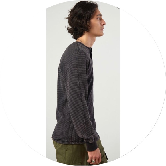 2x 👯♀️Host Pick⚡️UrbanOutfitters StandardCloth Acid Wash Thermal HenleyTee - Picture 2 of 11